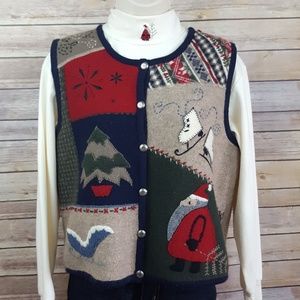 Woolrich holiday Christmas vest and turtleneck